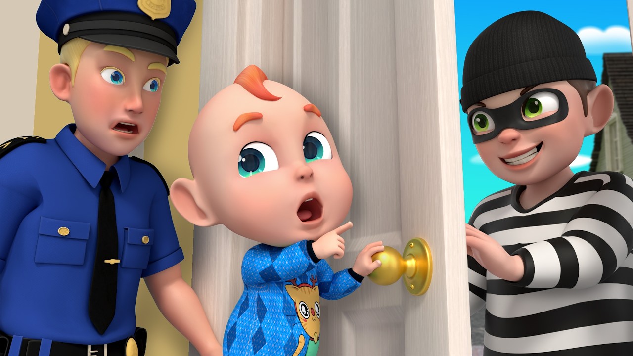 Thief Knocks on the Door 😱 Don't Open It! | Police Safety Song | Rosoo Nursery Rhymes & Kids Songs