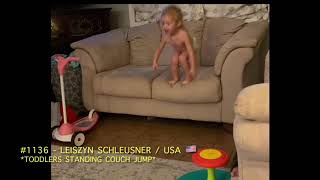 Leiszyn Schleusner sets WORLD RECORD!!! (Toddler Couch Jump)