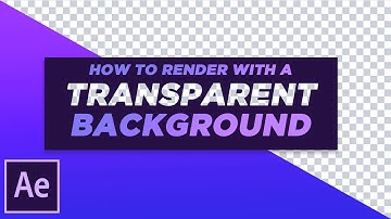 How to render with a Transparent Background - Easy After Effects Tutorial