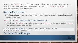 How to Fix the styles is Not Defined Error in React JS