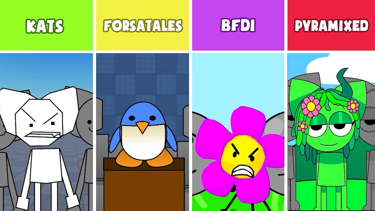 Incredibox: Kats Vs Forsatales Vs BFDI Vs Pyramixed| Normal Version!!!