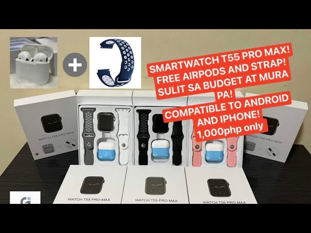 T55 Pro Max 2 In 1 Smart Watch With Earphones