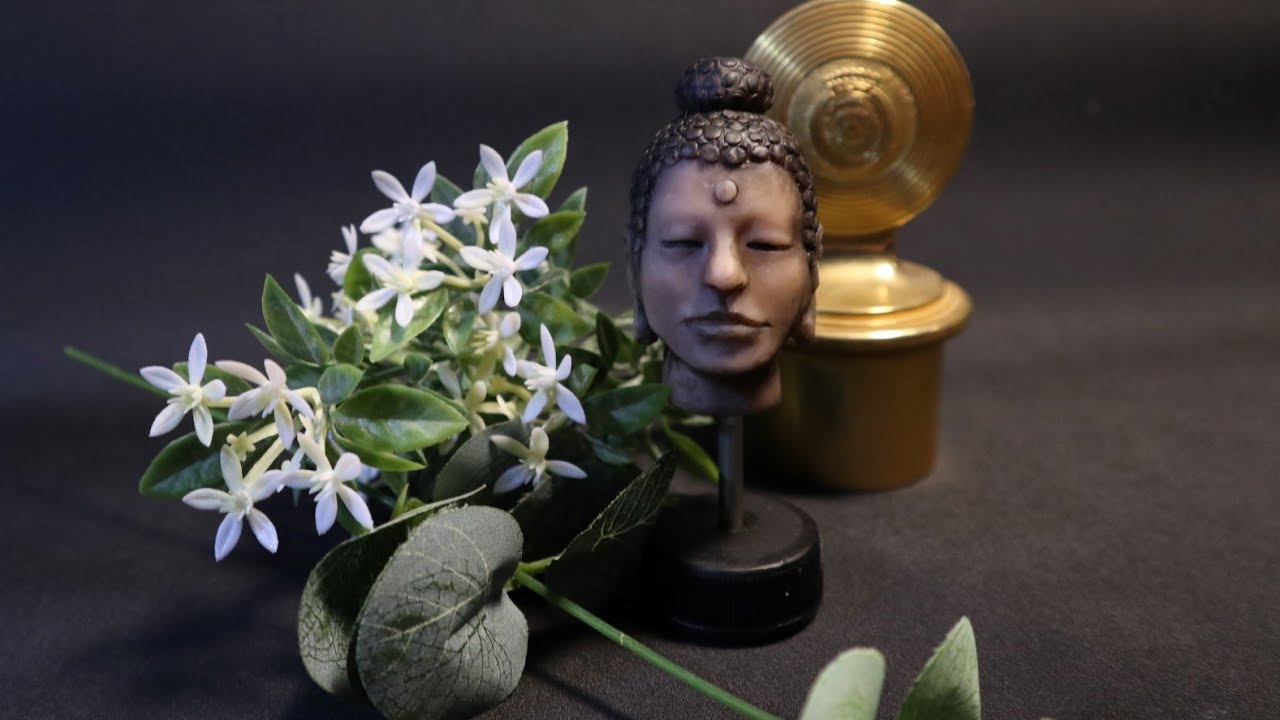 How to make Clay Mural Buddha with Plastic bottle cap | 부처님 피규어 만들기 _Sculpey, Acrylic, buddism mind