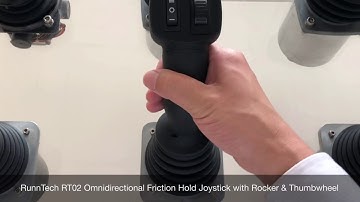 RunnTech RT02 Series 2-axis Omnidirectional Friction Joystick with Rocker & Proportional Thumbwheel