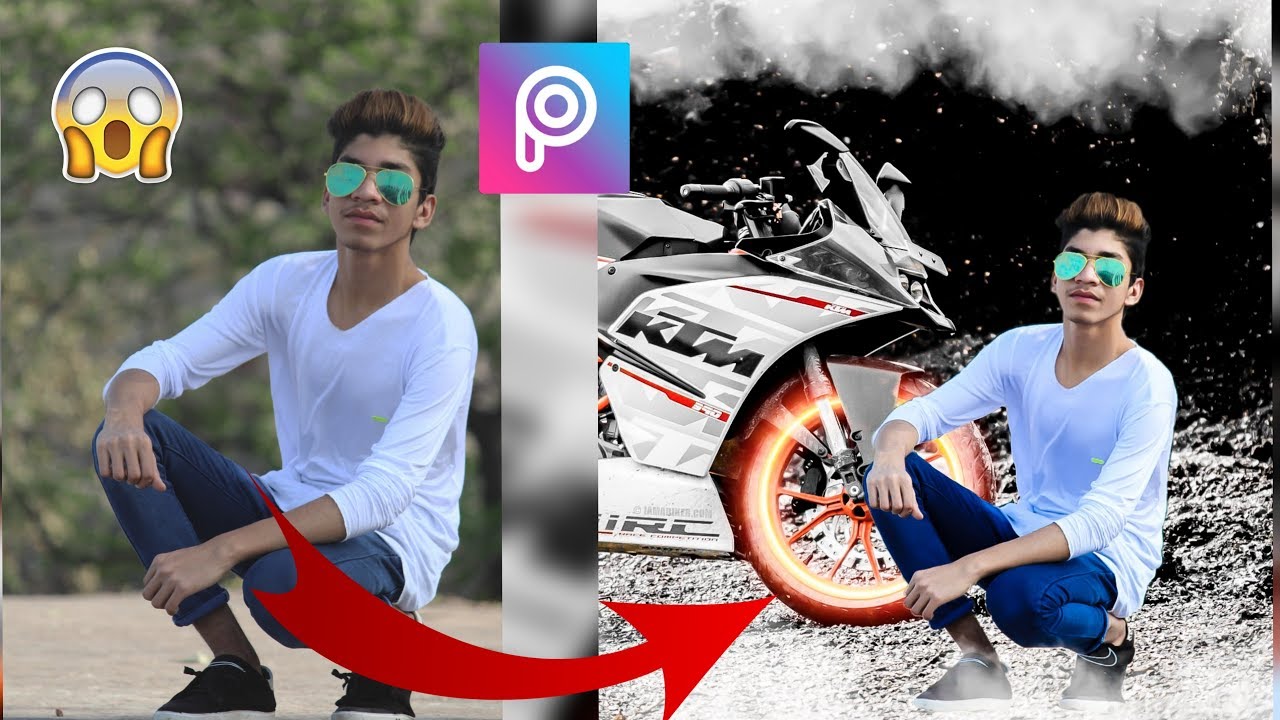 Ktm Bike Photo Editing In Picsart || Background change in picsart ||  picsart photo editing - YouTube