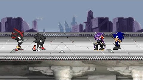 SSF2 Mod Battle: Dark Super Sonic and Dark Shadow Vs Amethia and Black Sonic