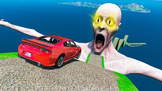 Epic Compilation Escape From The Shy Guy SCP 096 | Cars vs Impossible Wave Bridge | BeamNG Drive #83