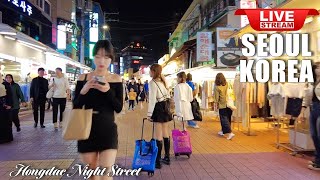 Download Lagu Korea Travel Live 🇰🇷 Seoul Nightlife Walk | Walking Tour Hongdae | Seoul Travel Vlog | 서울 홍대 라이브 MP3