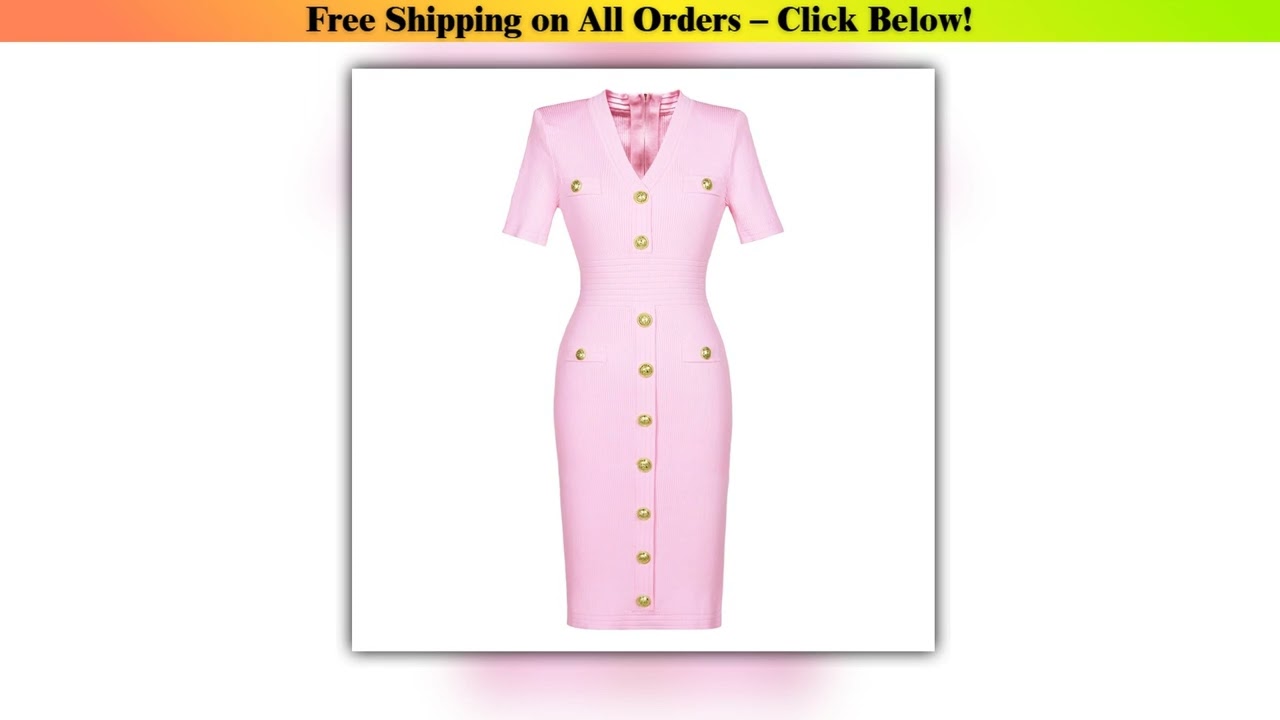 2025 Spring/Summer New Fashion Knitted Elastic Short Sleeve Solid Color Gold Button Slimming Style