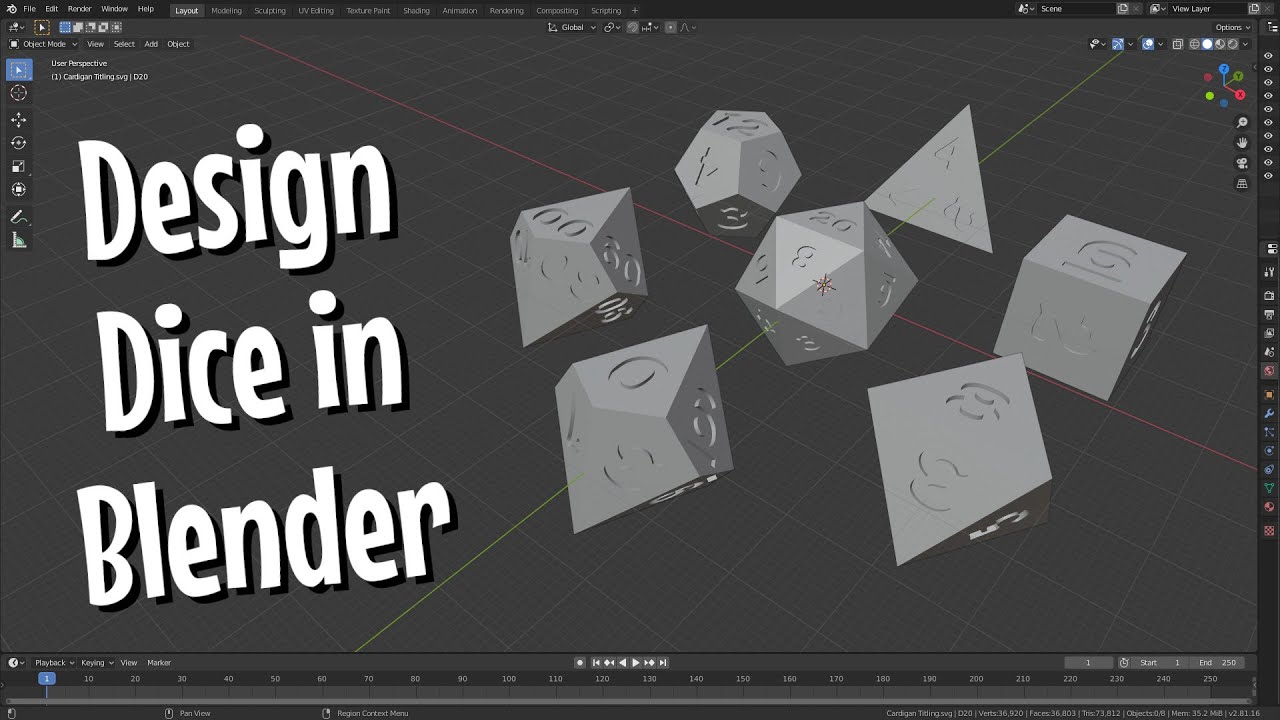 Design Your Own Custom Dice for Free | Blender Tutorial | DIY with Cly Ep.  21