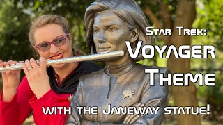Theme from Star Trek: Voyager (flute quartet cover) in front of the Captain Janeway statue!!!