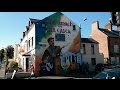 Political murals in the Falls Road and Shankill Road neighborhoods in Belfast, Northern Ireland