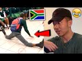 South Africa What kind of a dance is this?? 😂🇿🇦 AMERICAN REACTION! South African Amapiano Dance 🇿🇦