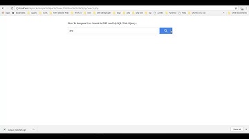 Ajax Live Search With PHP and MySQL