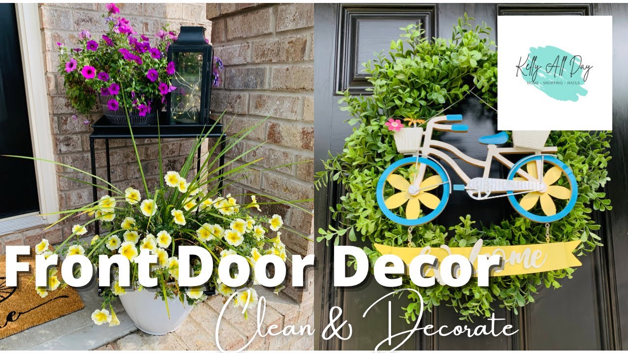 FRONT DOOR ENTRYWAY DECORATE & CLEAN WITH ME, BUDGET FRIENDLY DECOR, PLANTS & MORE