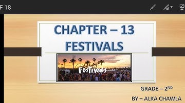 Grade  2 EVS Chapter 13 Festivals