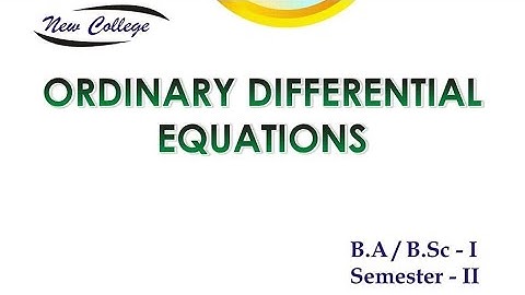 chapter 7 exercise 7.2 & 7.3 solution ordinary differential equations ODE 2nd semester maths