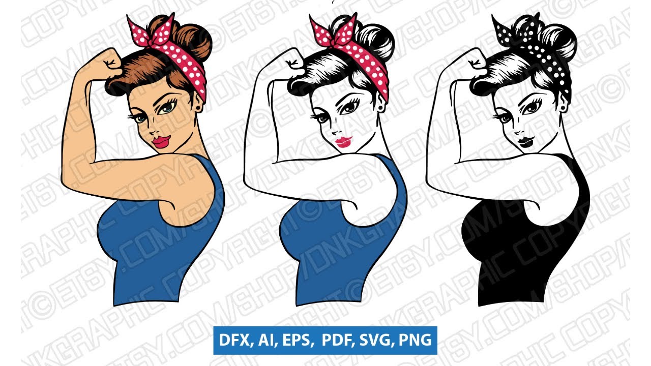 Download Rosie The Riveter Girl Power Svg Sticker Decal Silhouette Cameo Cricut Cut File Dxf Png Youtube