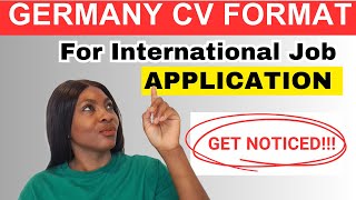 GERMANY CV TEMPLATE for Jobseekers [Get noticed by employers] #cvtips