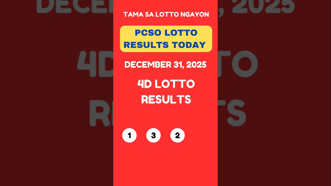 4D LOTTO DRAW RESULTS TODAY DECEMBER 31, 2025