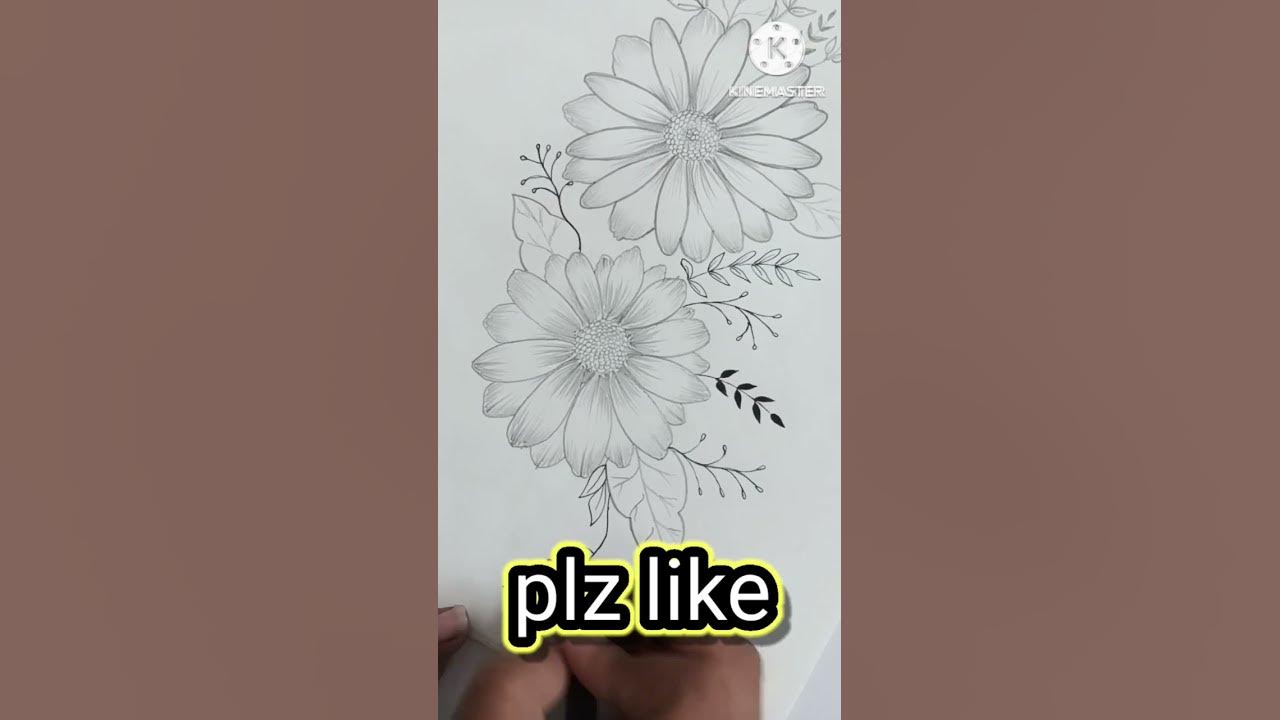 beautiful flower drawing easy| beautiful flower drawing with pencil