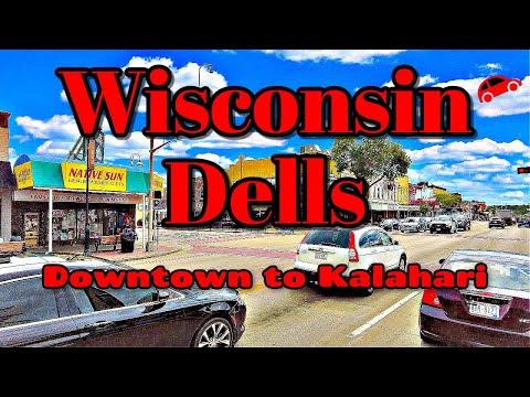 Wisconsin Dells Drive Through Town in 4K