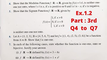 Relations and Functions Ex.1.2 ( Q4 to Q7 ) CBSE class 12th maths NCERT solutions