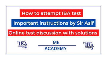 How to attempt IBA Test ME ACADEMY| ASIF ALI