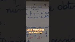 Simplificação de Frações. #matematica