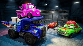 MonsterGameBNG: Epic Escape Lightning McQueen vs AMBULANCE HOSPITAL POLICE CAR  in BeamNG.Drive screenshot 3