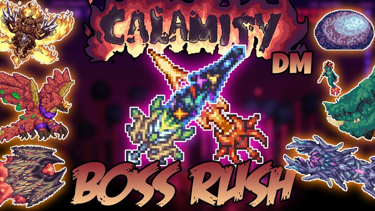 Terraria Murasama with Luxors Gift vs Calamity Mod Boss Rush Fail 