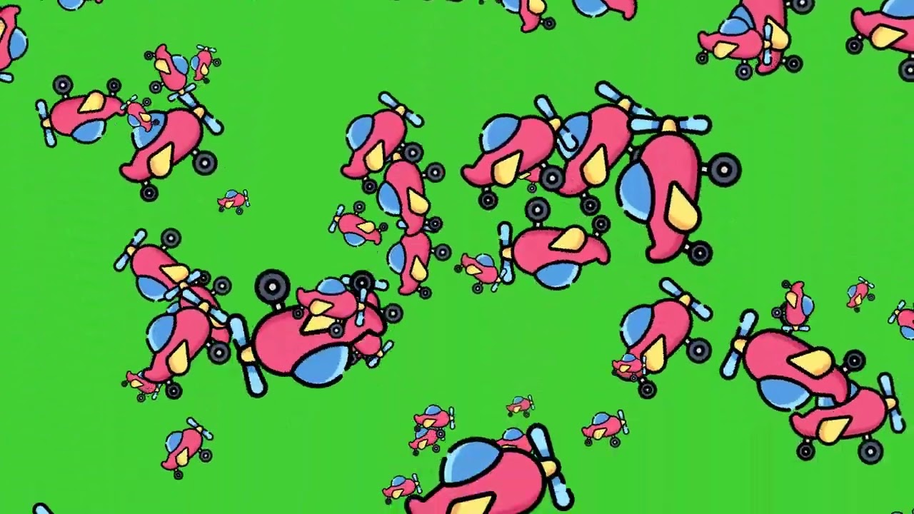 Toy  Aeroplane Icons on Green Screen Background | COPYRIGHT FREE | HD