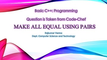 Make all equal using Pairs || Code  Chef