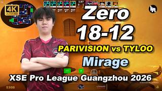 Zero (18-12) PARIVISION vs TYLOO (Mirage) | XSE Pro League Guangzhou 2026