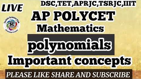 AP POLYCET | MATHS | polynomials important concepts