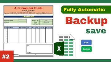 Fully Automatic Invoice and Auto Backup in excel part - 2 | AR Computer Guide