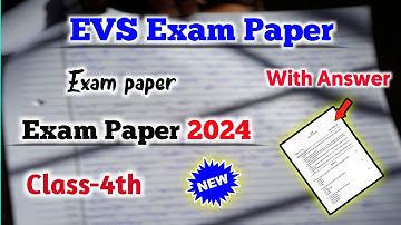 पर्यावरण अध्ययन परीक्षा प्रश्न पत्र कक्षा 4 | परीक्षा 2024 | कक्षा 4 पर्यावरण अध्ययन पेपर | आपके लिए समाधान