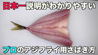 誰でも簡単わかりやすい【鯵アジ】フライ用さばき方　背開き