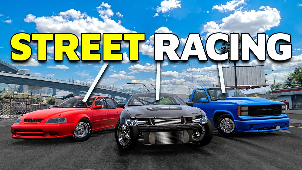 Street Racing with RANDOMIZED cars in BeamNG!