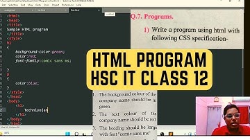 Exercise soln HTML program class 12 HSC IT #hsc2023 #hsc2022