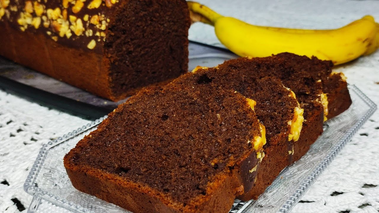 Chec cu banane si ciocolata fara zahar🍌🍫Banana con