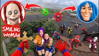 7 SPIDERMAN Vs SMILING WOMAN REAL LIFE ESCAPE 642.0 | Horror Parkour Pov Short by Kpop Demon Hunter