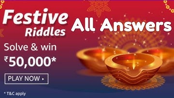 Amazon Festive Riddles Quiz Answers Solve And Win ₹50,000