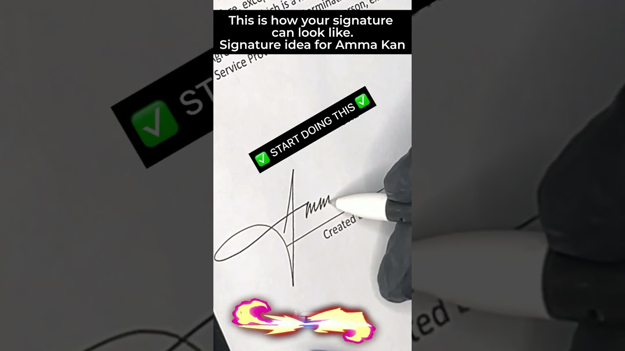 This is how signature logo can look like. Amma K, businesswoman. 