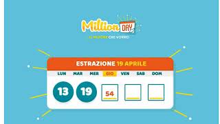 Estrazione MillionDAY del 19 Aprile 2018