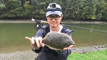 Fly fishing for flounder in New Zealand
