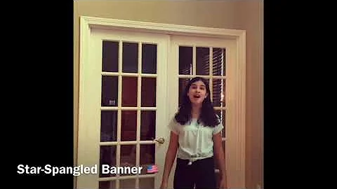 My daughter singing the Star Spangled Banner!