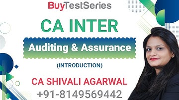 CA INTERMEDIATE I AUDIT I INTRODUCTION  I 1st Class Video Lectures by CA SHIVALI AGARWAL
