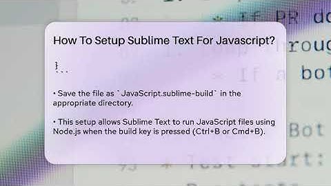 How To Setup Sublime Text For Javascript? - Next LVL Programming