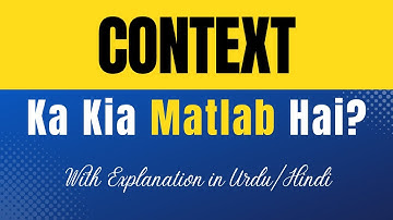 Context Meaning in Urdu |
